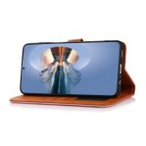 Peněženkové kožené pouzdro KHAZNEH pro Samsung Galaxy A34 5G - Hnědá