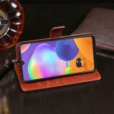 Peňeženkové kožené pouzdro na Samsung Galaxy A31 - Tmavěmodrý