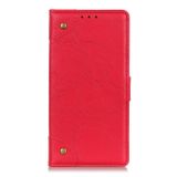 Peněženka kožené pouzdro pro Xiaomi Mi 10 Lite - červená