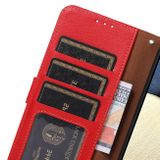 Peněženkové kožené pouzdro KHAZNEH Litchi na Xiaomi Redmi Note 13 4G - Červená