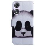 Peněženkové kožené pouzdro na Oppo A58 5G - Panda
