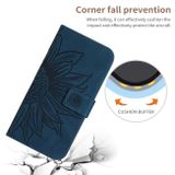 Peněženkové kožené pouzdro Sun Flower na Oppo A58 5G - Inkoustově modrá