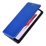 Peněženkové kožené pouzdro CARBON FIBER na Xiaomi Redmi 12C - Modrá