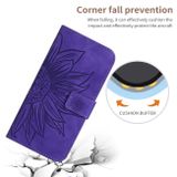 Peněženkové kožené pouzdro Sun Flower pro Samsung Galaxy A24 - Tmavě fialová