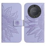 Peněženkové kožené pouzdro Sun Flower pro Honor Magic5 Lite - Fialová