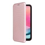 Peněženkové Carbon pouzdro pro Samsung Galaxy A24 - Růžová