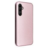 Peněženkové Carbon pouzdro pro Samsung Galaxy A24 - Růžová