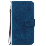 Peněženkové kožené pouzdro Butterfly Rose na Honor X8 5G/X6 - Modrá