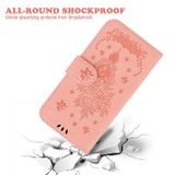Peněženkové kožené pouzdro Butterfly Rose na Honor X8 5G/X6 - Růžová