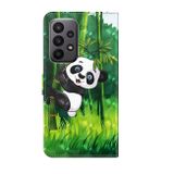 Peněženkové 3D pouzdro pro Samsung Galaxy A24 - Panda Climbing Bamboo