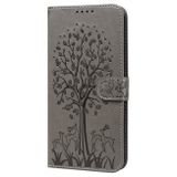 Peněženkové kožené pouzdro TREE &amp; DEER pro Samsung Galaxy A34 5G - Šedá