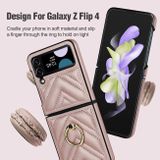 Ring Holder kryt V-shaped Samsung Galaxy Z Flip4 - Růžové zlato