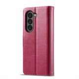 Peněženkové kožené pouzdro LC.IMEEKE Calf pro Samsung Galaxy Z Fold5 - Červená
