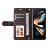 Peněženkové kožené pouzdro Life Tree pro Samsung Galaxy Z Fold4 - Hnědá