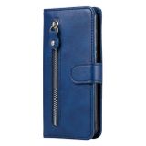 Peněženkové kožené pouzdro Calf Zipper pro Honor Magic5 Lite - Modrá