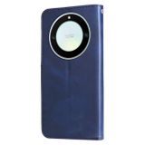 Peněženkové kožené pouzdro Calf Zipper pro Honor Magic5 Lite - Modrá