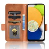 Peněženkové kožené pouzdro SYMMETRICAL pro Samsung Galaxy A03 - Hnědá