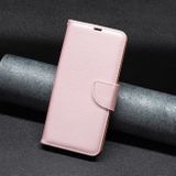Peněženkové kožené pouzdro Litchi pro Samsung Galaxy A24 - Růžové zlato