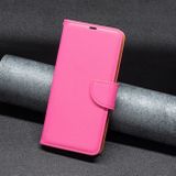 Peněženkové kožené pouzdro Litchi pro Samsung Galaxy A24 - Růžovo červená
