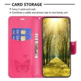 Peněženkové kožené pouzdro Two Butterflies pro Samsung Galaxy A24 - Růžovo červená