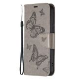 Peněženkové kožené pouzdro Two Butterflies pro Samsung Galaxy A24 - Šedá