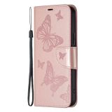 Peněženkové kožené pouzdro Two Butterflies pro Samsung Galaxy A24 - Růžové zlato