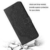 Peněženkové kožené pouzdro Mandala Embossed na Xiaomi Redmi 12C - Černá