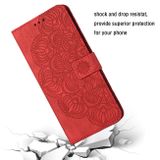 Peněženkové kožené pouzdro Mandala Embossed na Xiaomi Redmi 12C - Červená