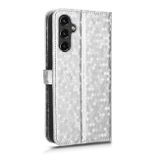 Peněženkové kožené pouzdro Honeycomb pro Samsung Galaxy A24 - Stříbrná