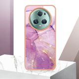 Pryžový kryt Electroplating Marble na Honor Magic5 Lite - Purple 001