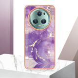 Pryžový kryt Electroplating Marble na Honor Magic5 Lite - Purple 002