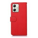 Peněženkové kožené pouzdro KHAZNEH Litchi Texture na Moto G54 5G / G54 5G Power Edition - Červená