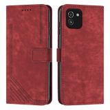 Peněženkové kožené pouzdro STRIPE pro Samsung Galaxy A03 - Červená