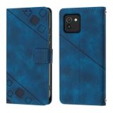 Peněženkové kožené pouzdro SKIN-FEEL pro Samsung Galaxy A03 - Modrá