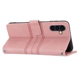 Peněženkové kožené pouzdro STRIPES pro Samsung Galaxy A14 4G/5G - Růžová