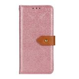 Peněženkové kožené pouzdro Floral pro Samsung Galaxy S24 Plus 5G - Růžová