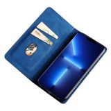 Peněženkové kožené pouzdro Skin Feel Magnetic pro Samsung Galaxy A05s - Modrá