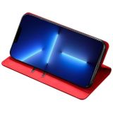 Peněženkové kožené pouzdro Skin Feel Magnetic pro Samsung Galaxy A05s - Červená