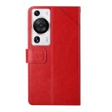 Peněženkové kožené pouzdro Y-SHAPED pro Huawei P60 Pro - Červená