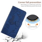 Peněženkové kožené pouzdro Skin Feel Butterfly na Huawei P60 Pro - Modrá