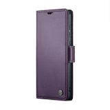 Peněženkové kožené pouzdro CaseMe Litchi pro Samsung Galaxy A73 5G - Perleťová fialová