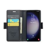 Peněženkové kožené pouzdro CaseMe Litchi pro Samsung Galaxy S24 5G - Černá