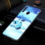 Luminous TPU Soft Protective Case (Modrí motýli) Pro Samsung Galaxy A20s