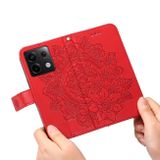 Peněženkové kožené pouzdro 7-petals na Xiaomi Redmi Note 13 Pro - Červená