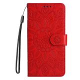 Peněženkové kožené pouzdro Global Sunflower na Xiaomi Redmi Note 13 Pro - Červená