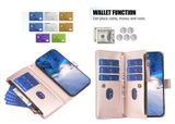 Peněženkové kožené pouzdro Slots Zipper pro Samsung Galaxy S24 Plus 5G - Růžové zlato