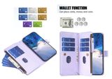 Peněženkové kožené pouzdro Slots Zipper pro Samsung Galaxy S24 Plus 5G - Světle fialová