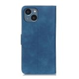 Peněženkové kožené pouzdro KHAZNEH na iPhone 15 - Modrá