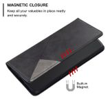 Peněženkové kožené pouzdro Magnetic Rhombus Texture na Moto G54 5G / G54 5G Power Edition - Černá