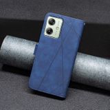 Peněženkové kožené pouzdro Rhombus Texture na Moto G54 5G / G54 5G Power Edition - Modrá